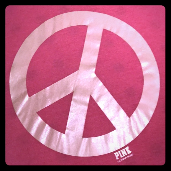 💕VS PINK 2009 ☮️ Peace Sign ☮️Tee 💕 - Picture 6 of 9